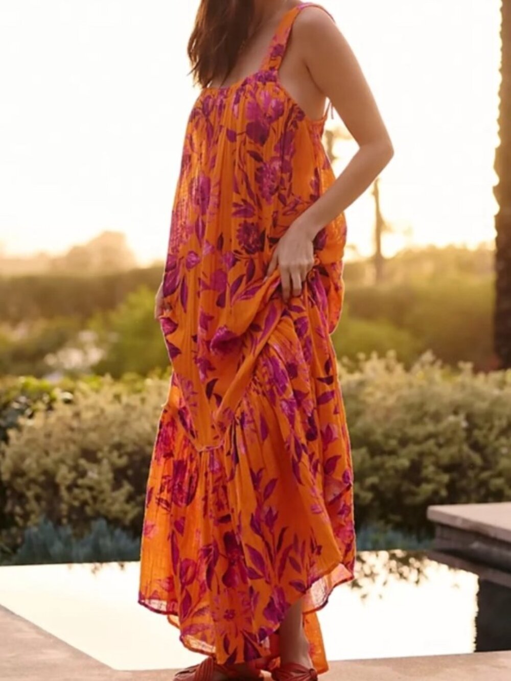 By Anthropologie Backless Gauze Dress
